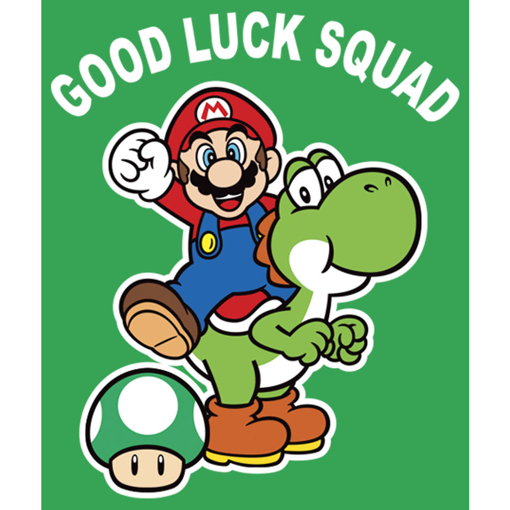 Nintendo Junior's Nintendo Super Mario St. Patrick's Day Good Luck Squad  Graphic Tee