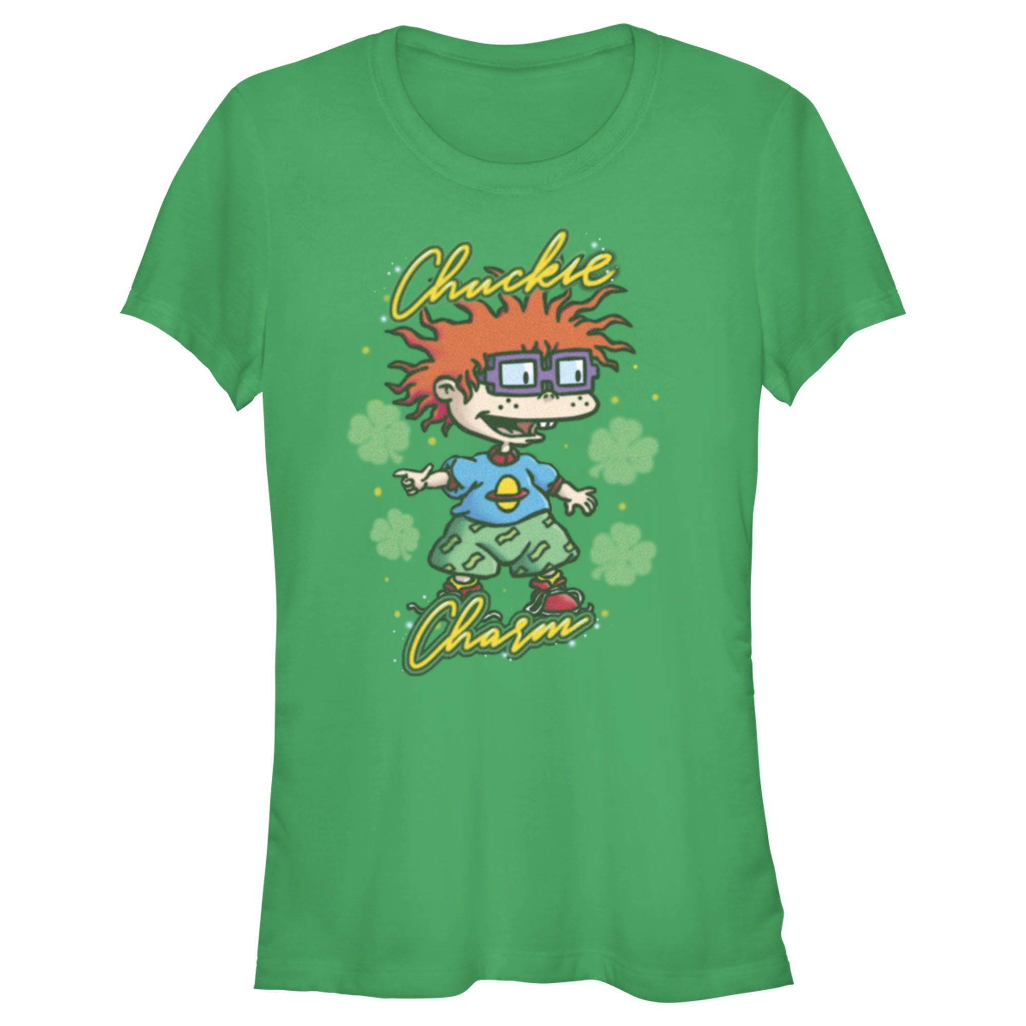 RUGRATS Junior's Rugrats St. Patrick's Day Chuckie Charm  Graphic Tee