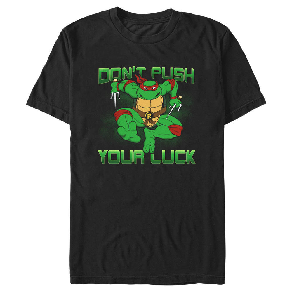 Teenage Mutant Ninja Turtles Men's Teenage Mutant Ninja Turtles St. Patrick's Day Raphael Don't Push Your Luck  Graphic T-Shirt