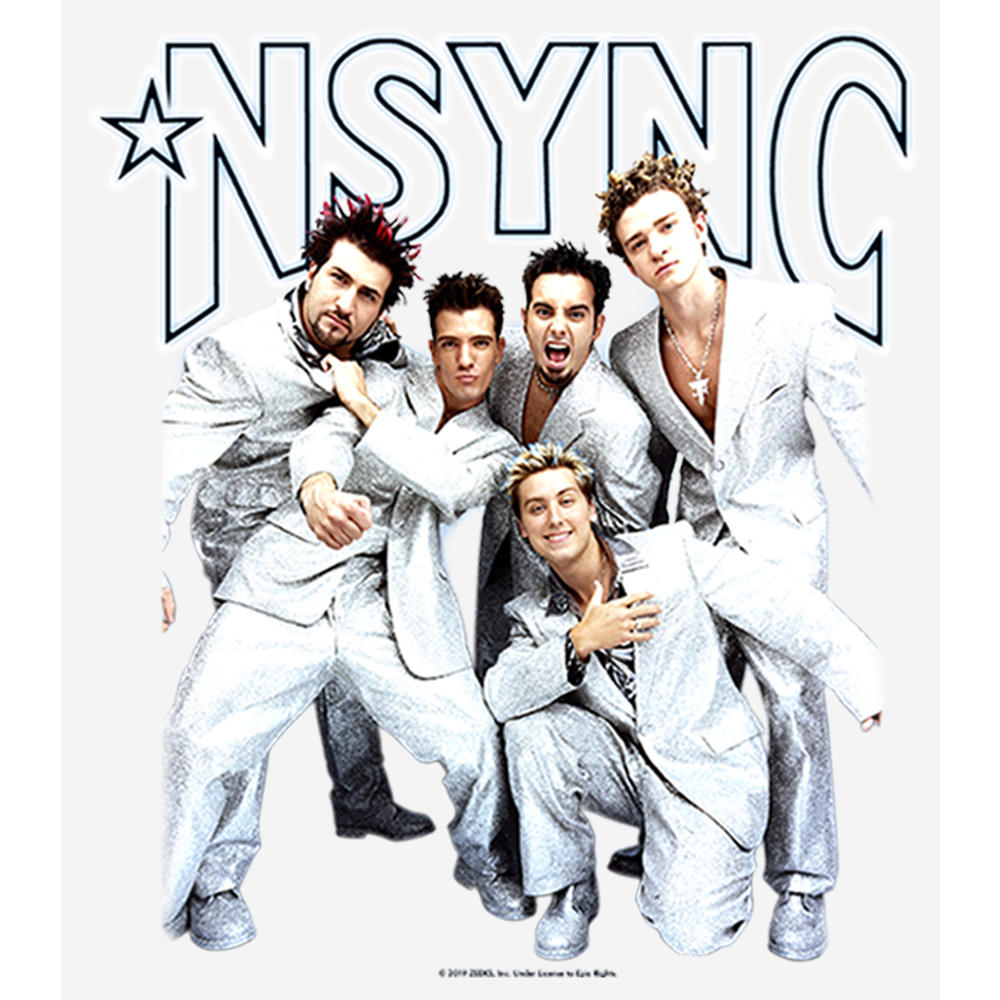 Nsync Women's NSYNC Iconic White Suits Graphic Tee