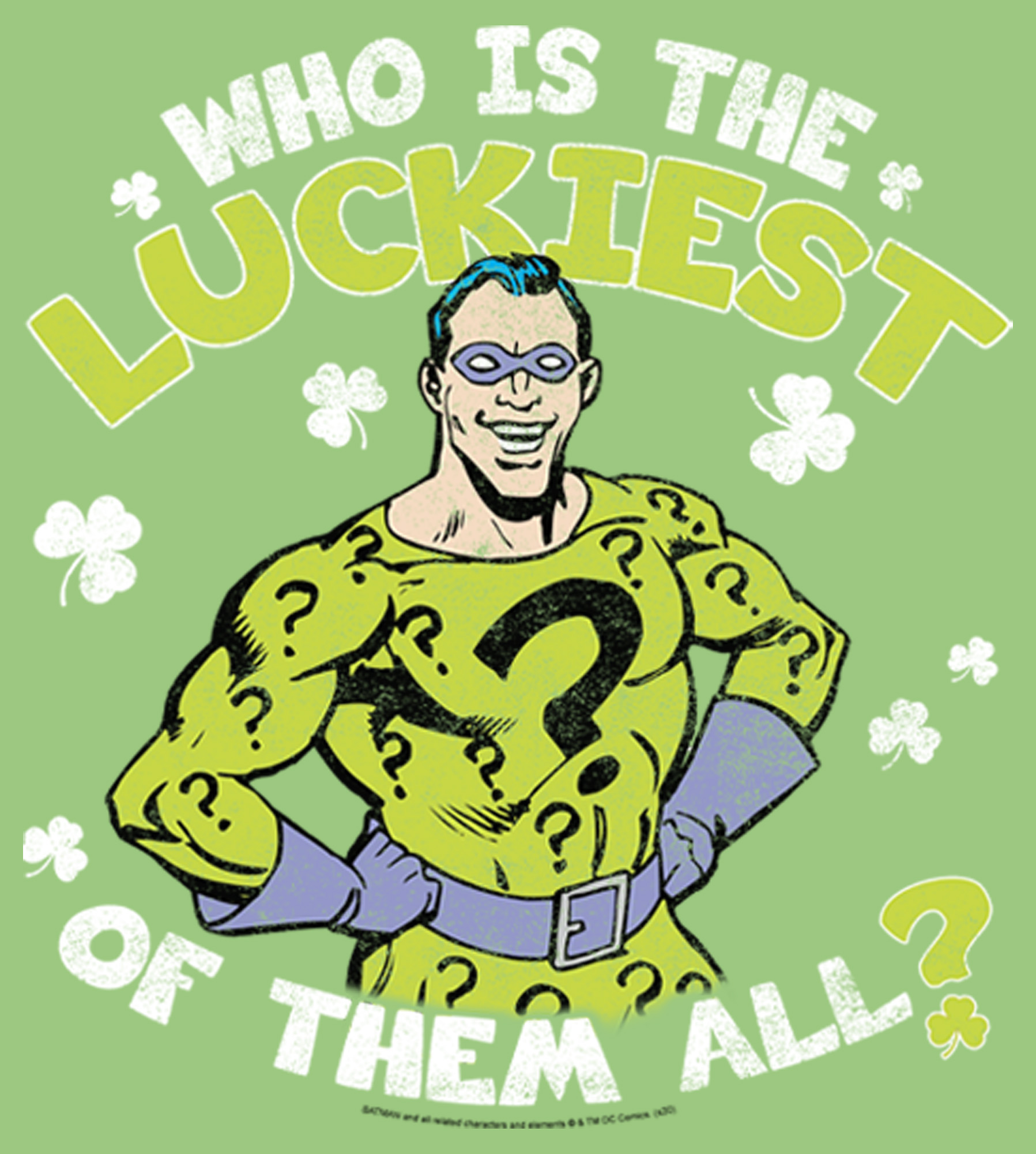 DC Comics Girl's Batman St. Patrick's Day Riddler Who is the Luckiest of Them All?  Graphic Tee