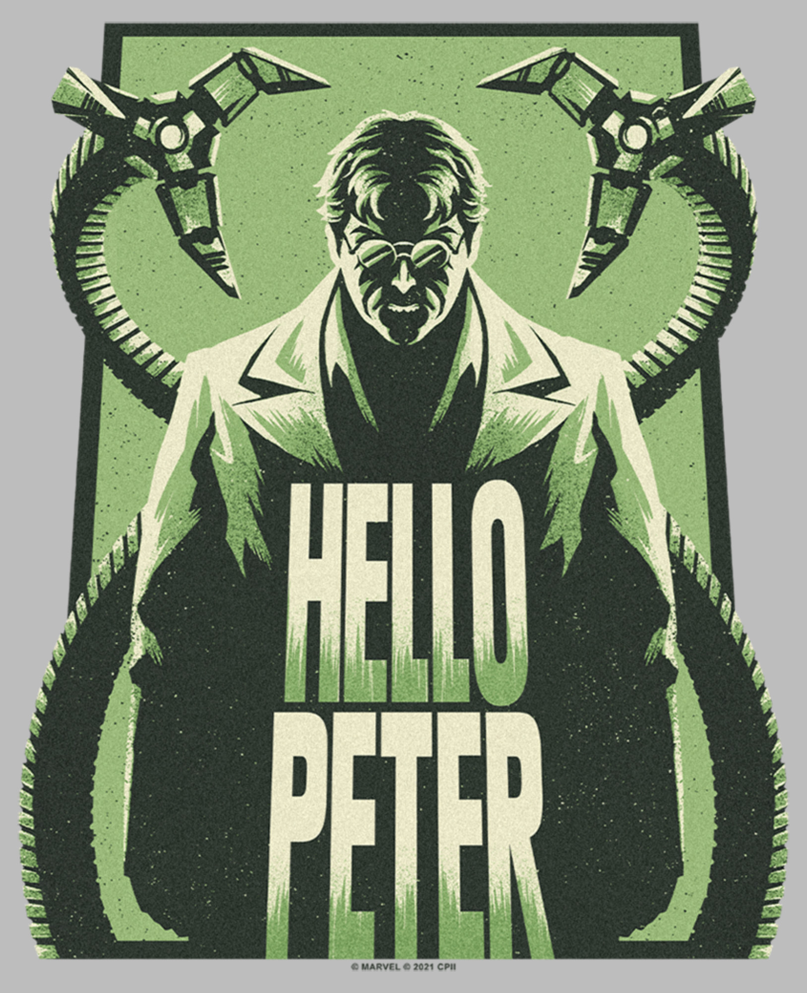 Marvel Men's Marvel Spider-Man: No Way Home Doc Ock Hello Peter  Graphic T-Shirt