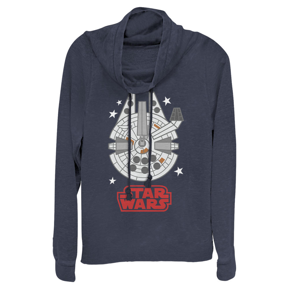 Star Wars Junior's Star Wars Millennium Falcon Cartoon  Cowl Neck Sweatshirt