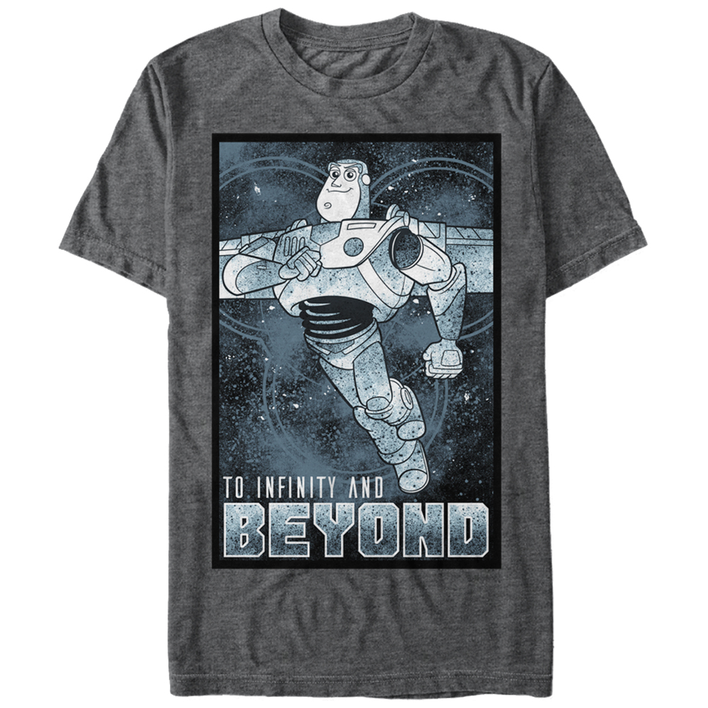 Disney Men's Toy Story Buzz Poster Infinity and Beyond  Graphic T-Shirt