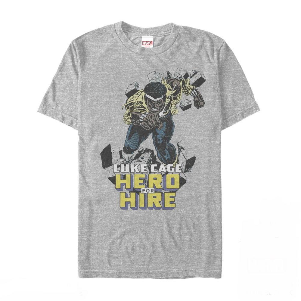 Marvel Men's Marvel Luke Cage Hero For Hire  Graphic T-Shirt