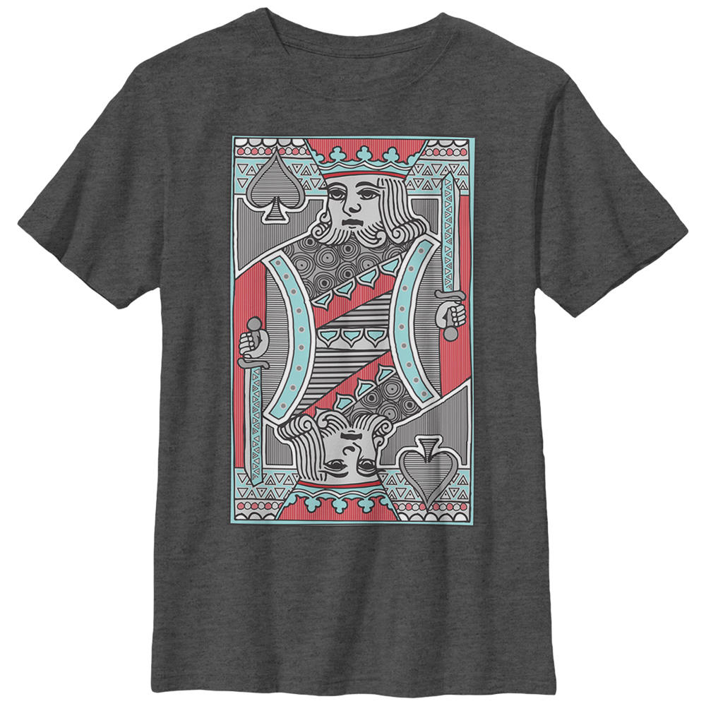 Lost Gods Boy's Lost Gods Striped King Playing Card  Graphic Tee