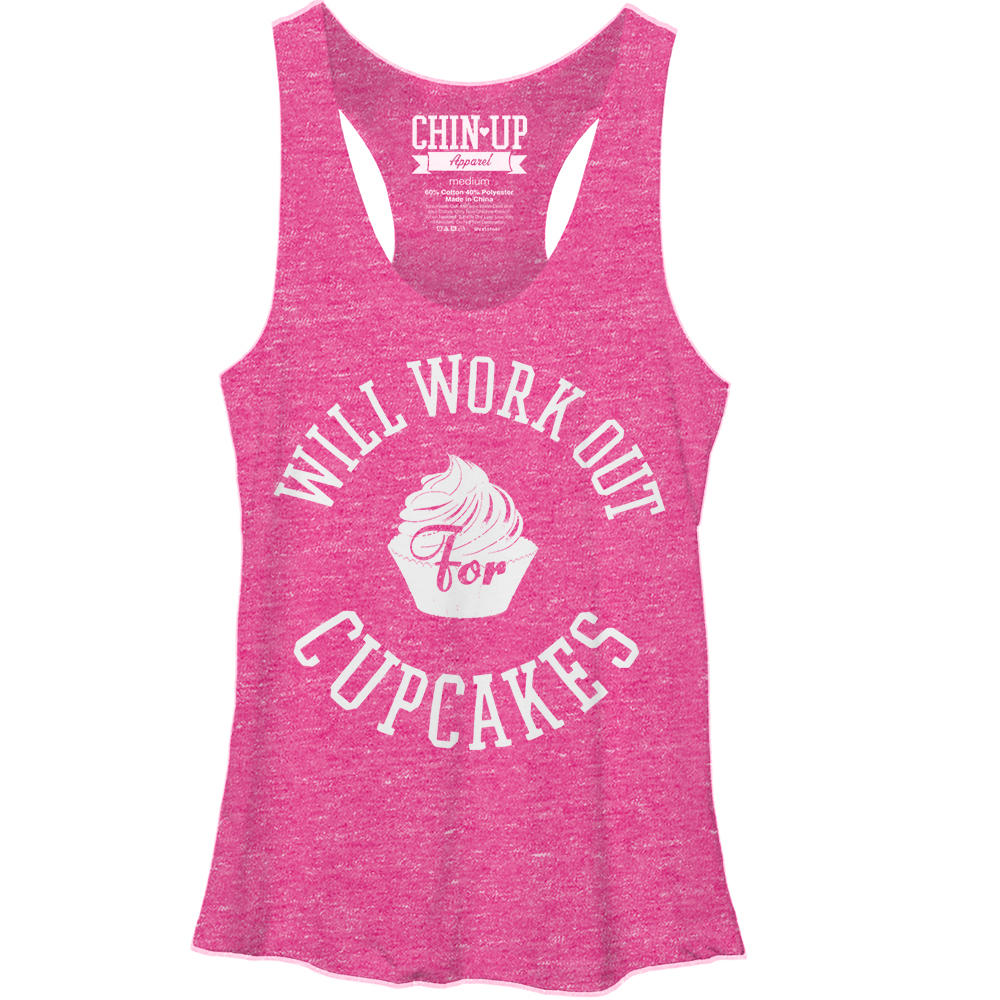 Chin-Up Apparel Women's CHIN UP Work Out for Cupcakes  Racerback Tank Top