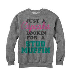 Chin-Up Apparel Women's CHIN UP Cupcake Looking for a Stud Muffin  Sweatshirt