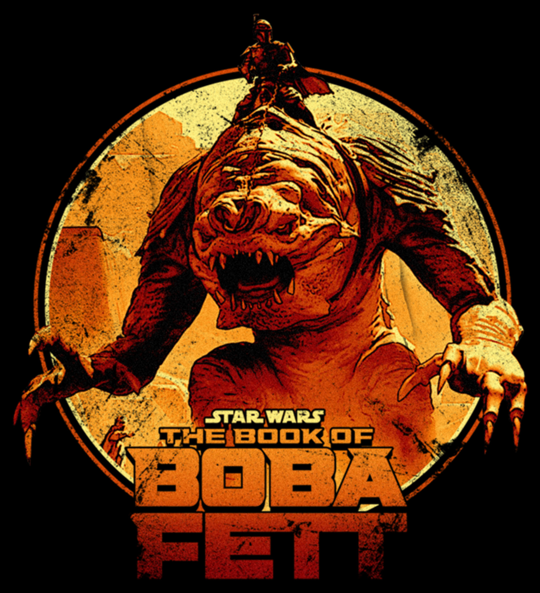 Star Wars: The Book of Boba Fett Men's Star Wars: The Book of Boba Fett Riding the Rancor  Pull Over Hoodie