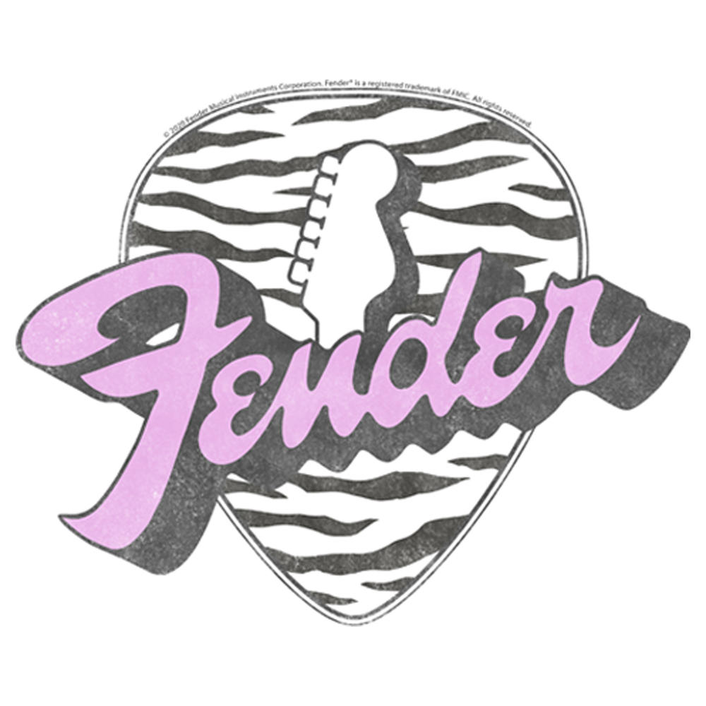 Fender Girl's Fender Tiger Print Guitar Pick Logo  Graphic Tee
