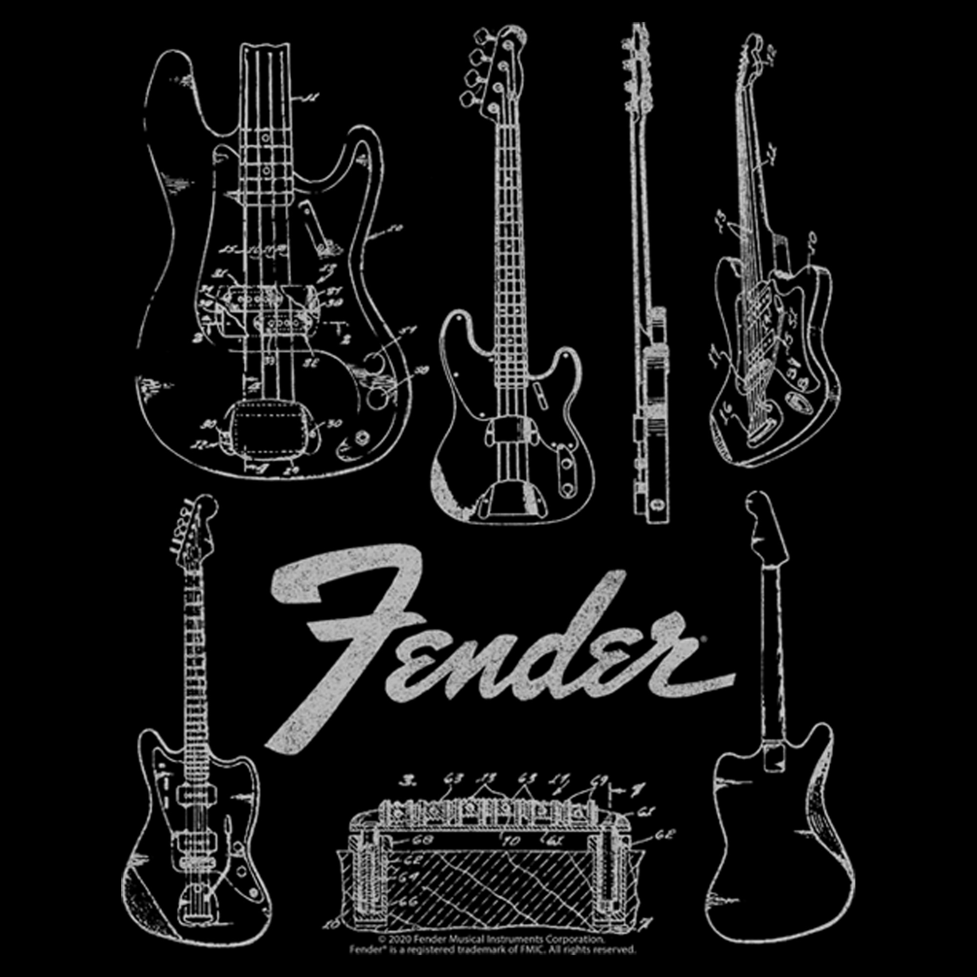 Fender Boy's Fender Guitar Chart  Pull Over Hoodie