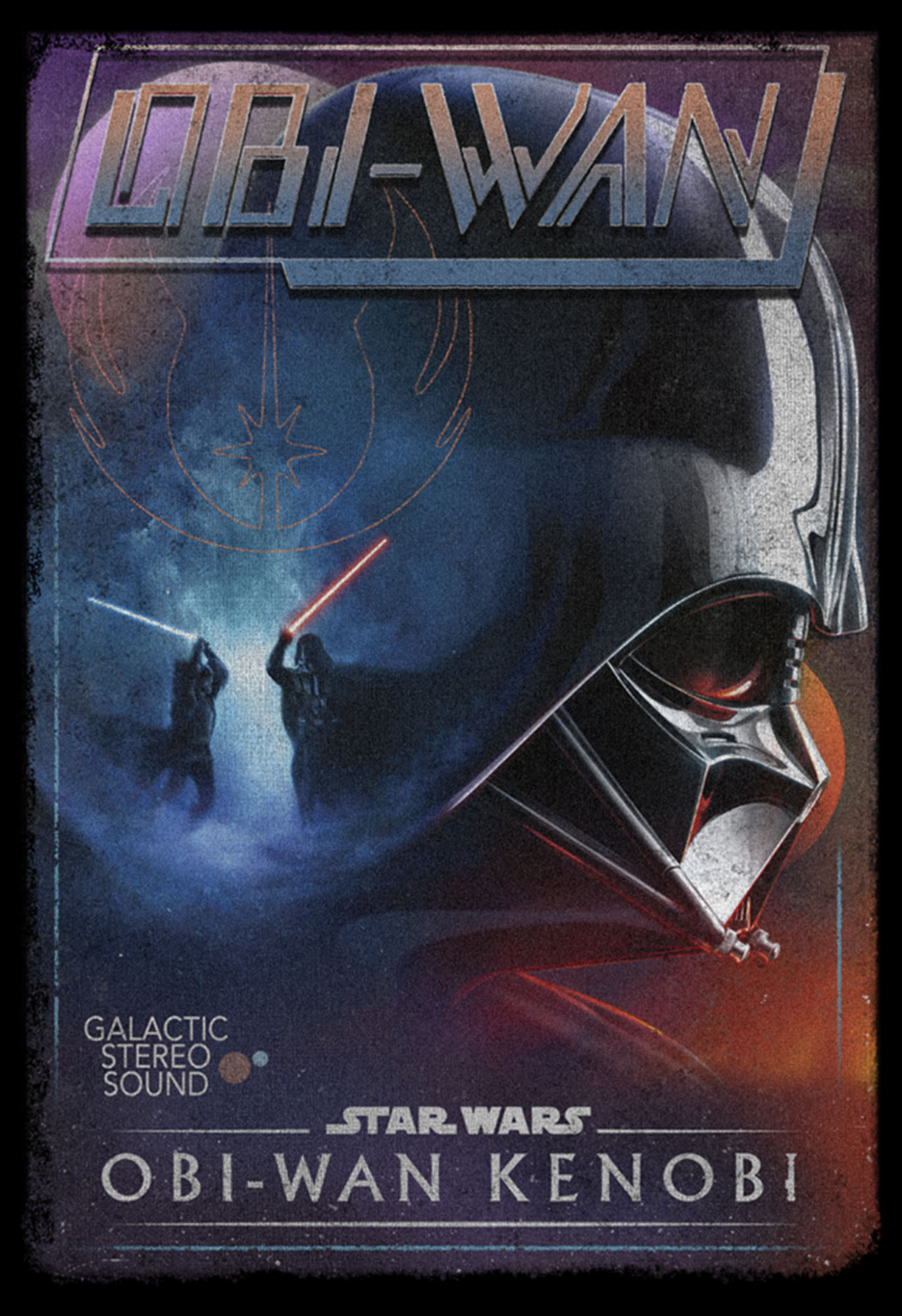 Star Wars: Obi-Wan Kenobi Men's Star Wars: Obi-Wan Kenobi Darth Vader vs Kenobi Vintage VHS Cassette  Graphic T-Shirt