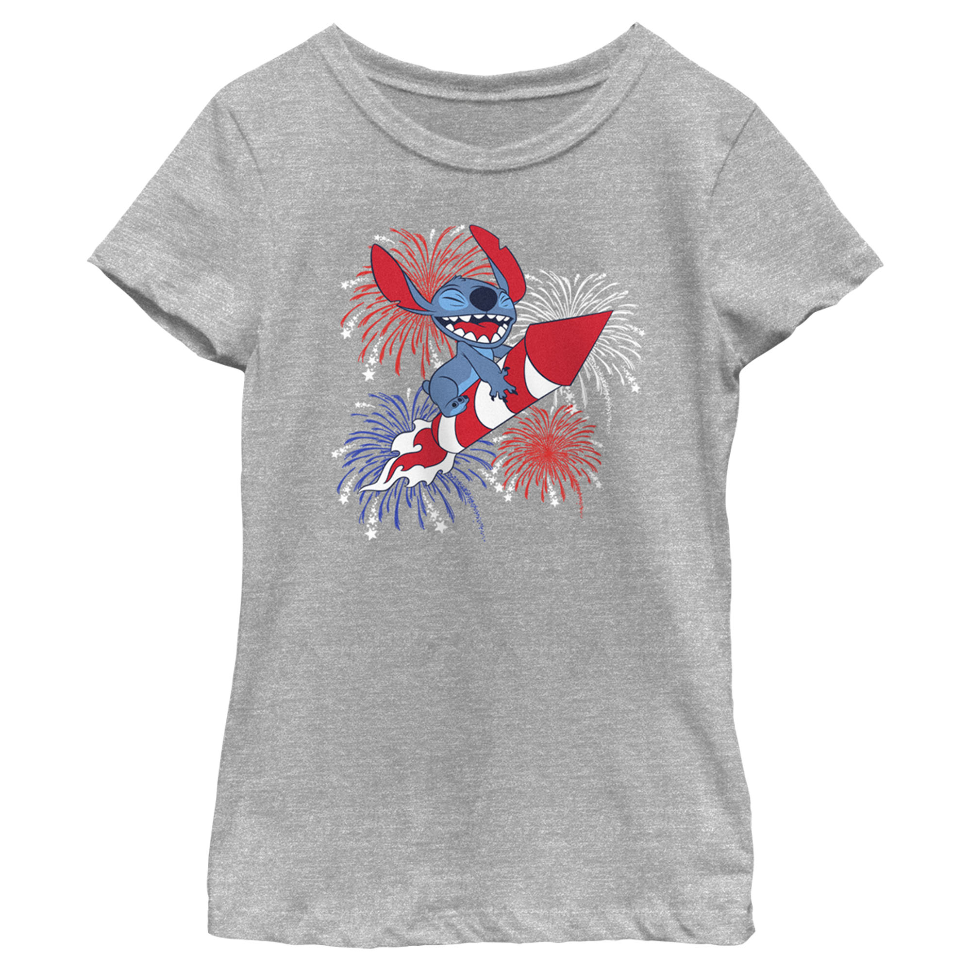 Lilo & Stitch Girl's Lilo & Stitch Firework Rocket Ride for Stitch  Graphic T-Shirt