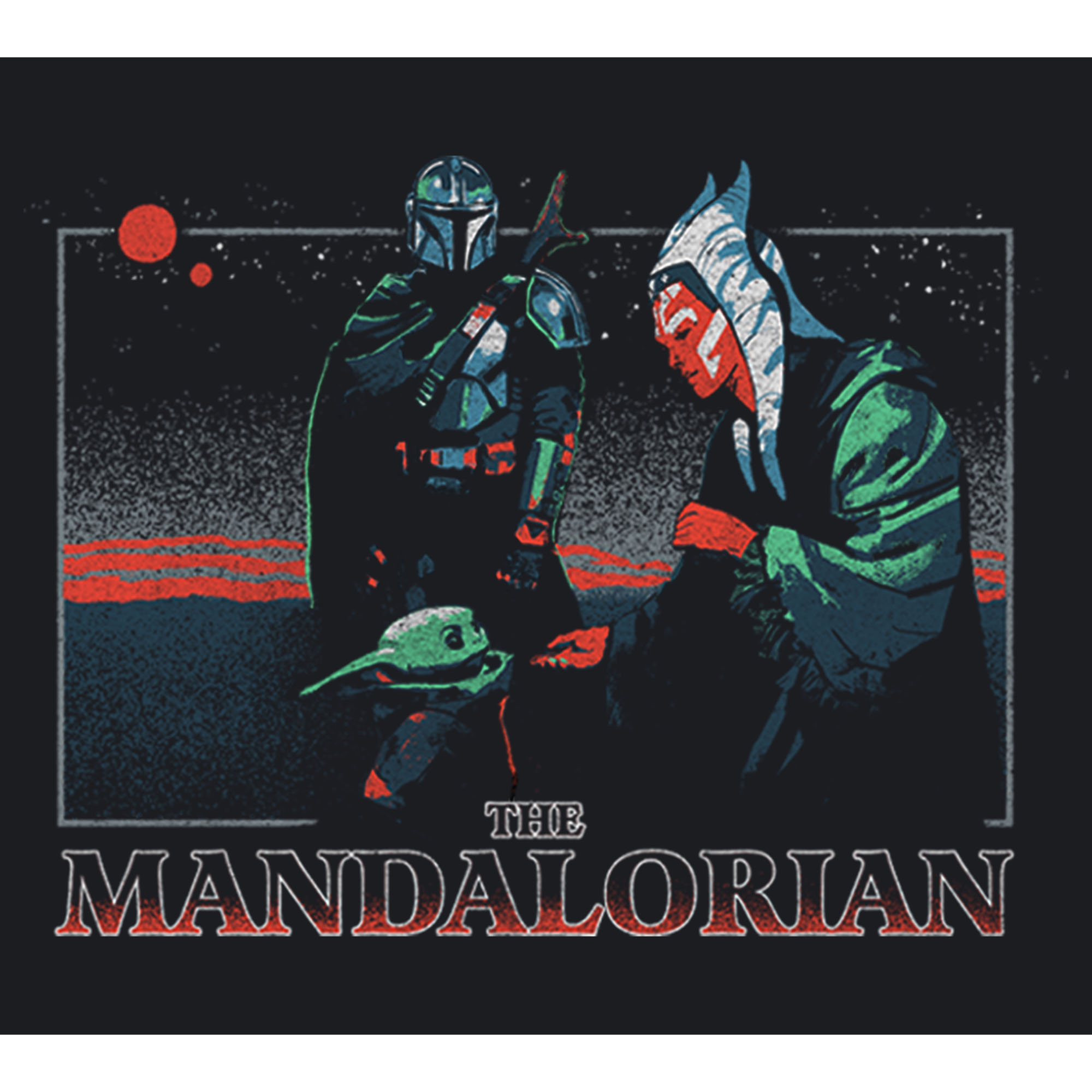 Men's Star Wars: The Mandalorian Retro Sunset with Grogu and Ahsoka ...