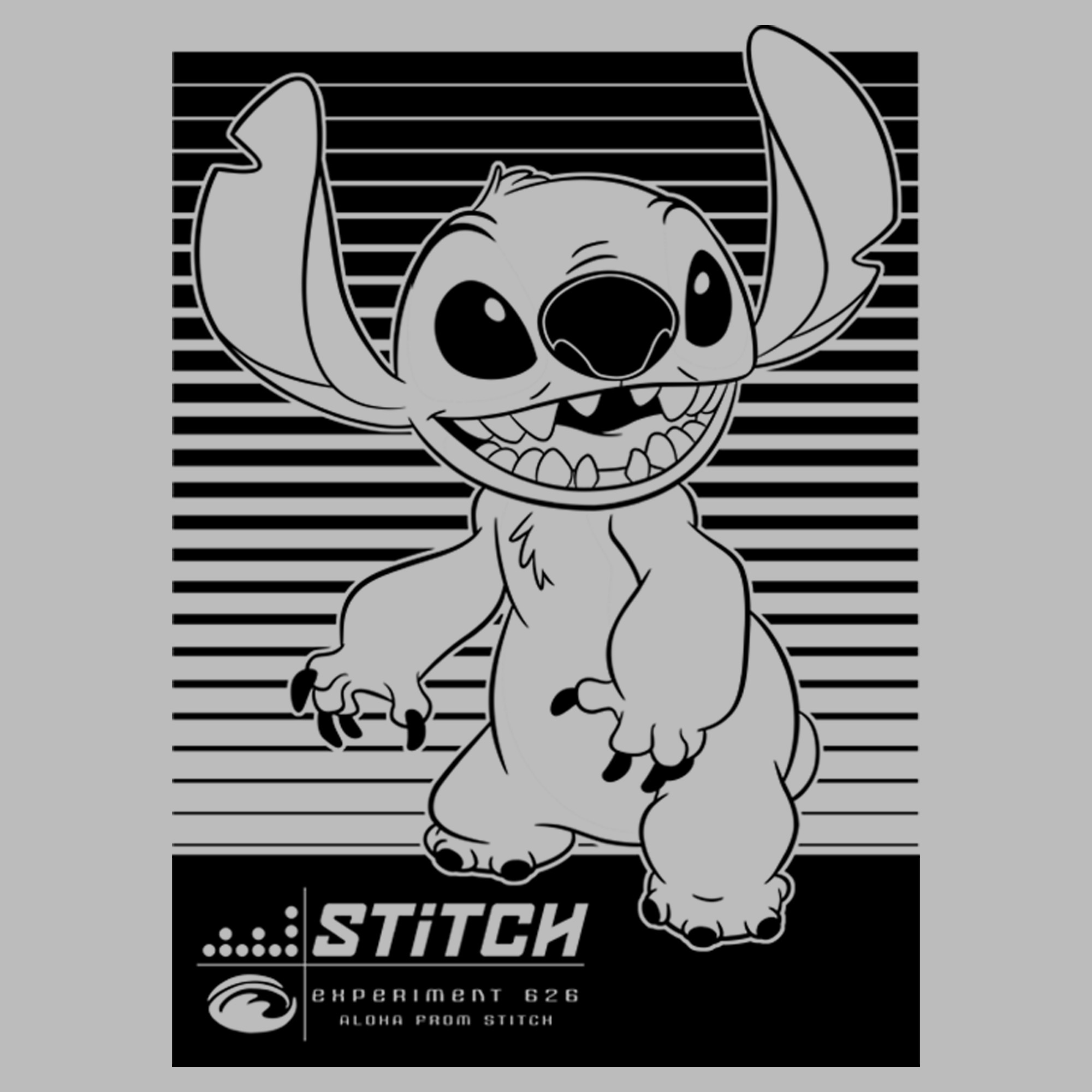 Lilo & Stitch Girl's Lilo & Stitch Black and White Tonal  Graphic Tee