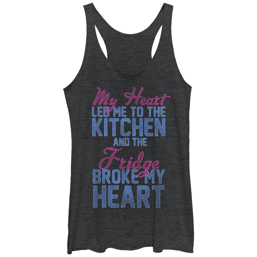 Chin-Up Apparel Women's CHIN UP Heart Led Me to Kitchen  Racerback Tank Top