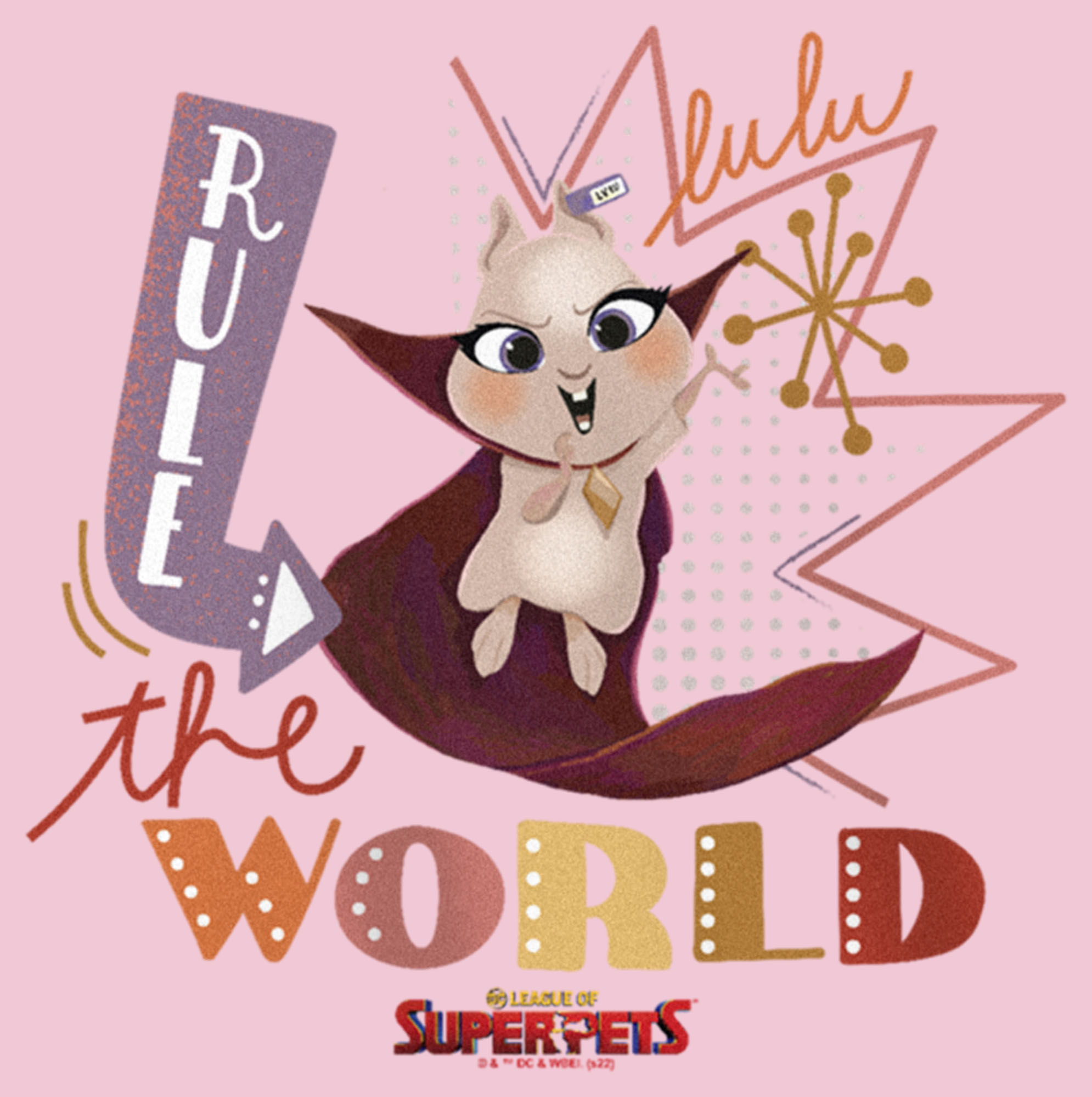 Pets Rule Girl's DC League of Super-Pets Lulu Rule The World Graphic Tee