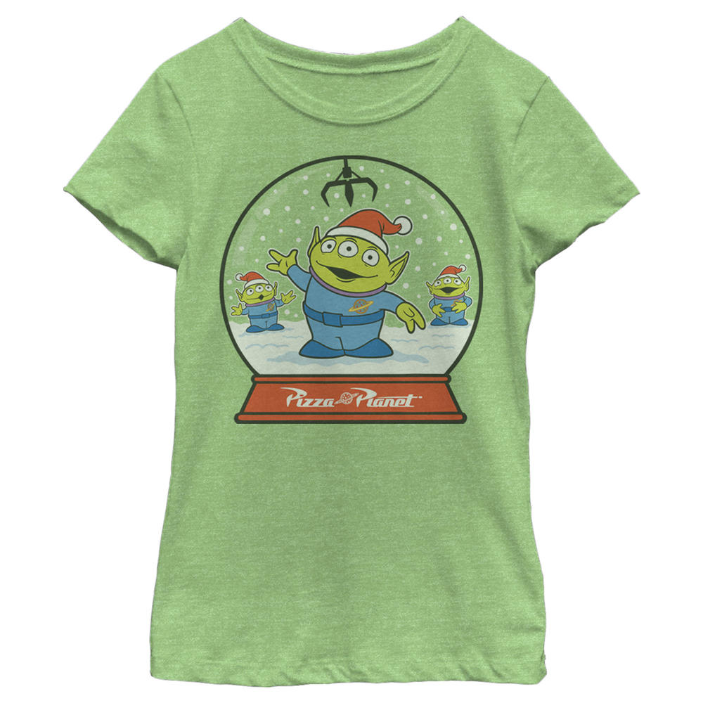 Disney Girl's Toy Story Christmas Alien Snow Globe  Graphic T-Shirt