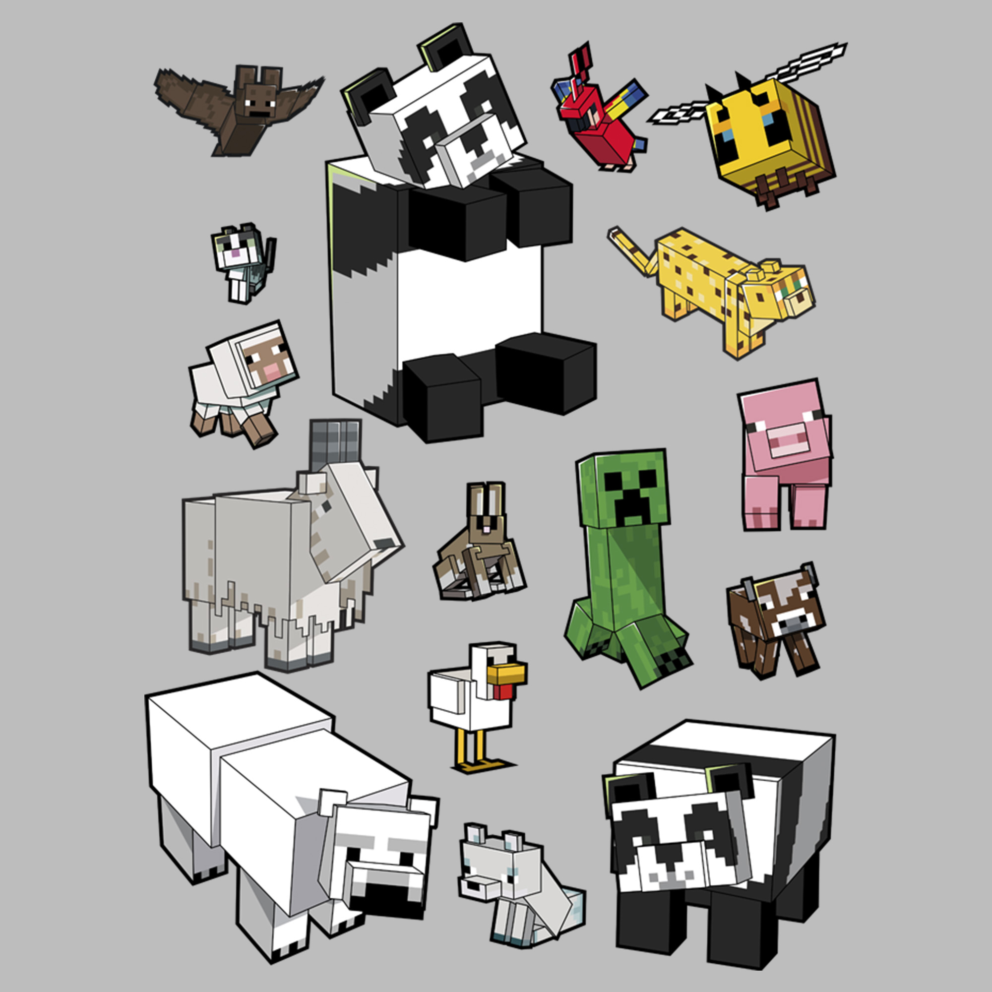 Women's Minecraft Overworld Mobs Graphic Tee
