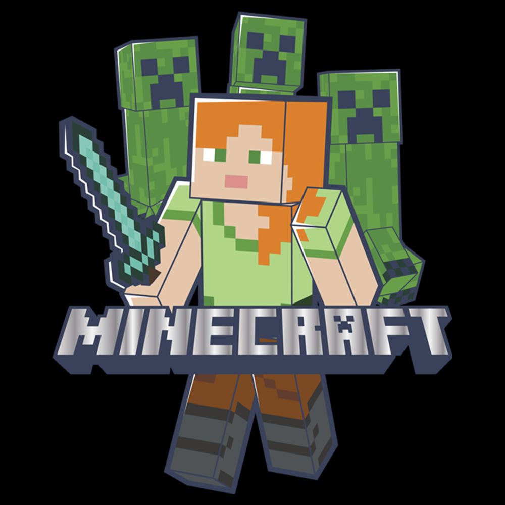 Minecraft Junior's Minecraft Alex and Creepers  Graphic T-Shirt