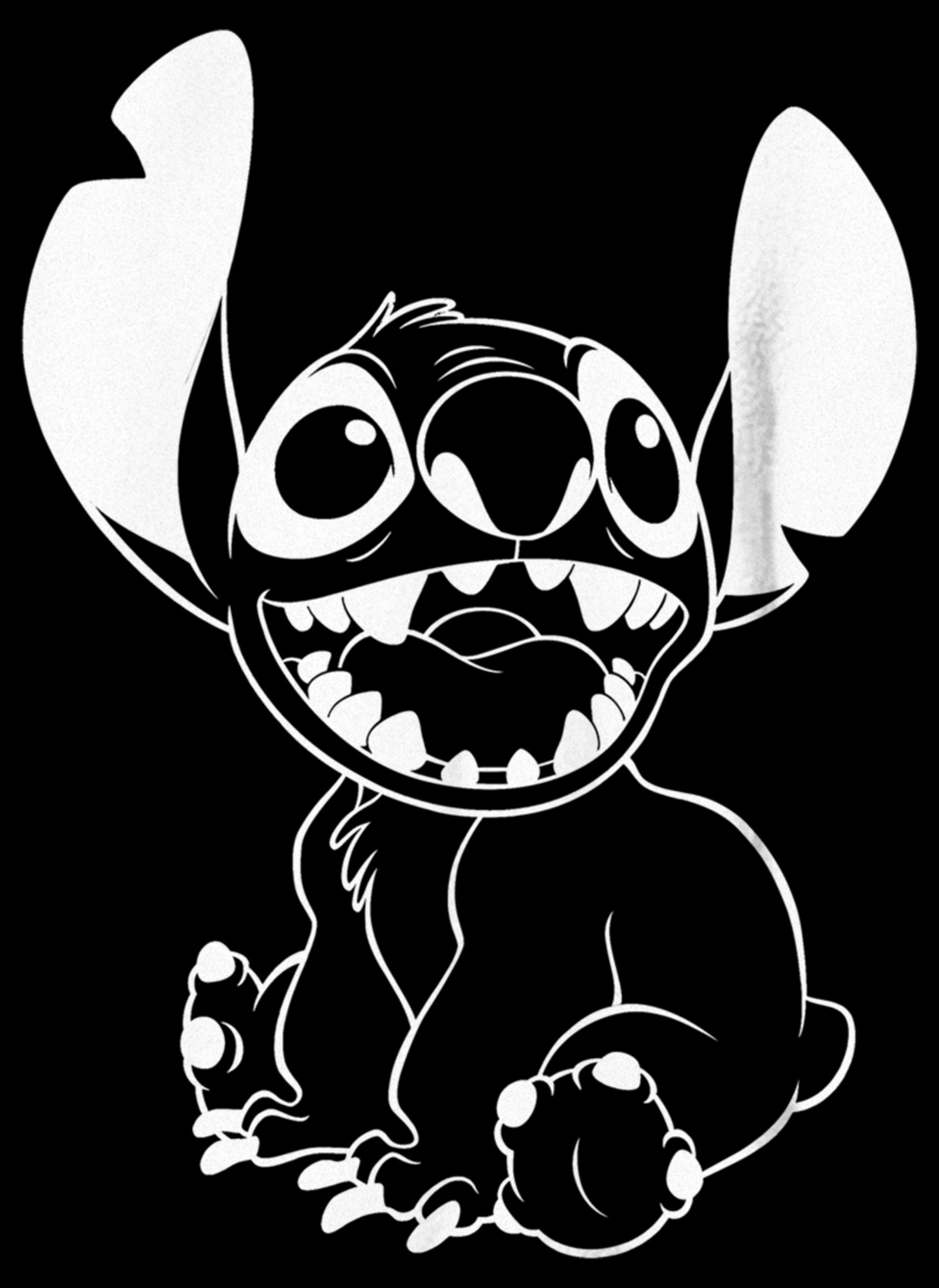 Boy's Lilo & Stitch Black and White Stitch Graphic Tee