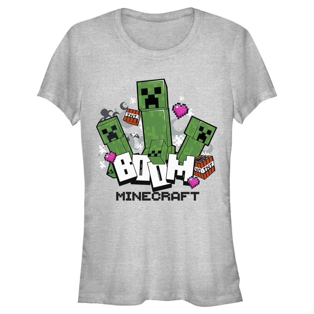 Minecraft Junior's Minecraft Creepers Boom Logo  Graphic T-Shirt