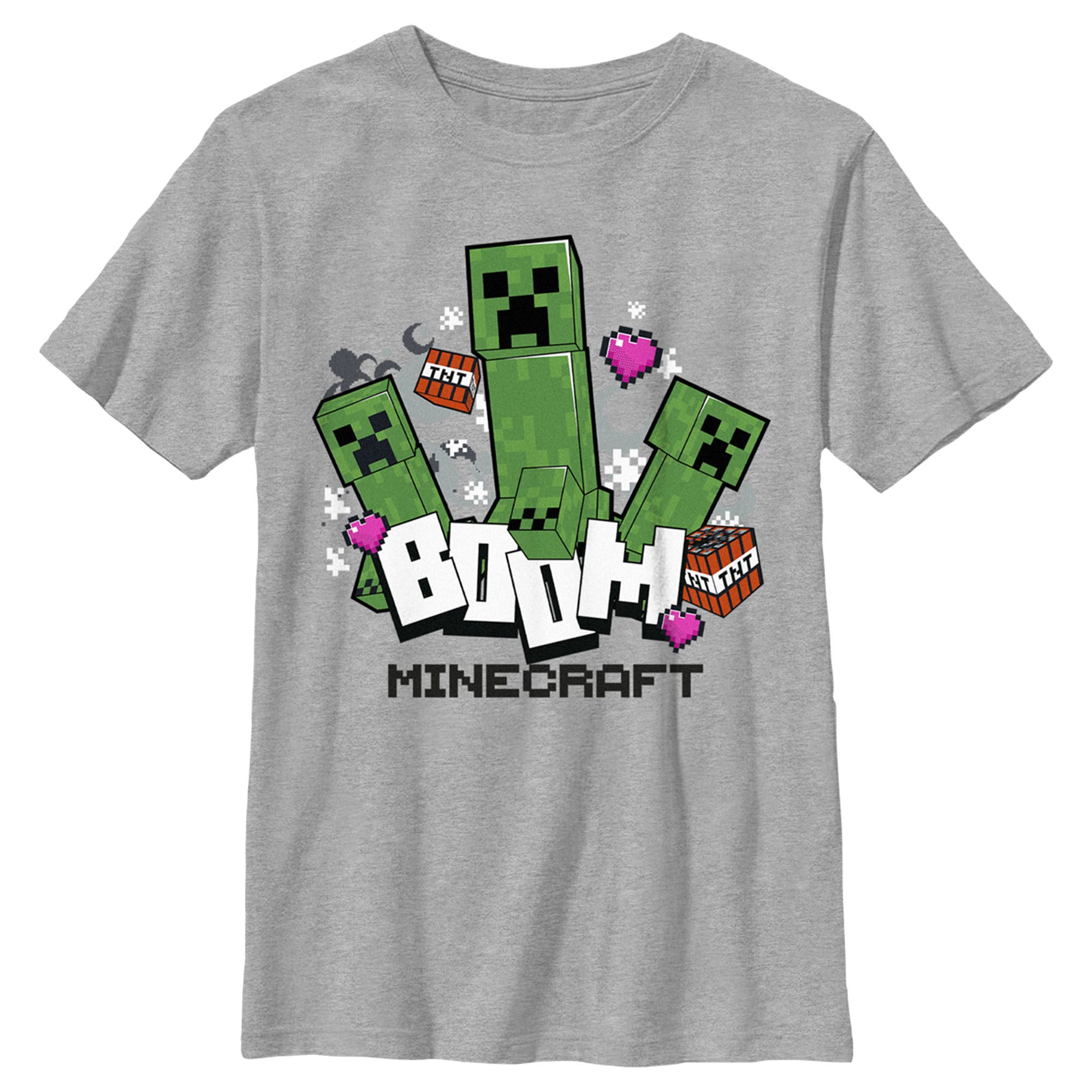 Minecraft Boy's Minecraft Creepers Boom Logo  Graphic T-Shirt