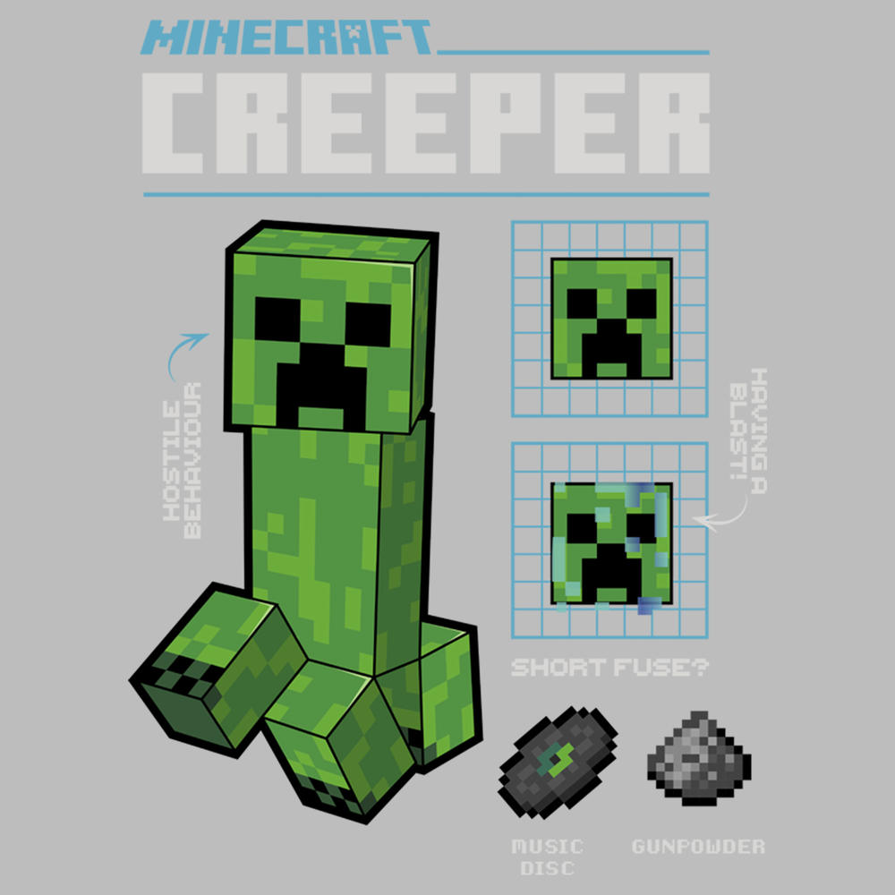 Junior's Minecraft Creeper Graph Graphic Tee
