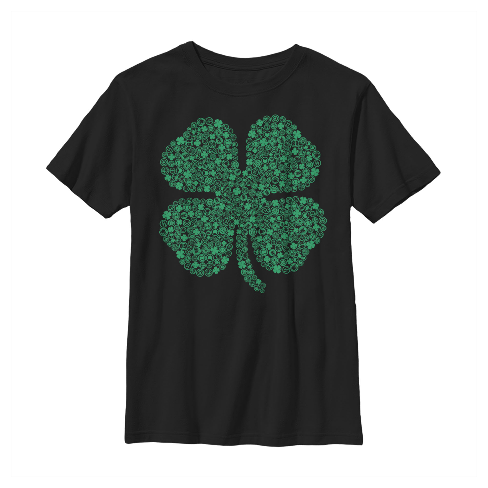Marvel Boy's Marvel St. Patrick's Day Hero Icon Clover  Graphic T-Shirt
