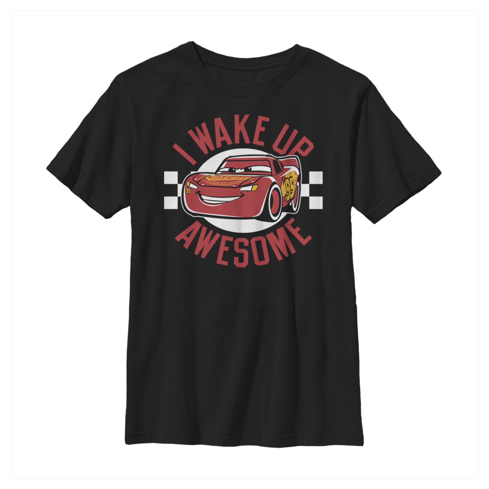 Cars Boy's Cars Lightning McQueen Wake Up Awesome  Graphic Tee