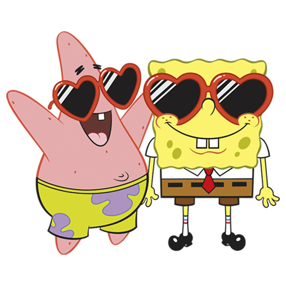 Nickelodeon Girl's SpongeBob SquarePants Patrick in Heart-Shaped Sunglasses  Graphic Tee