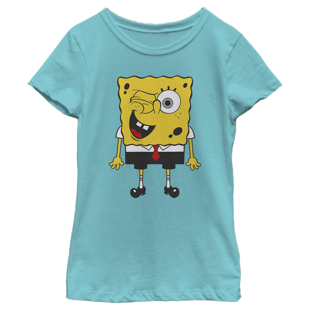 Nickelodeon Girl's SpongeBob SquarePants Wink Attitude  Graphic T-Shirt
