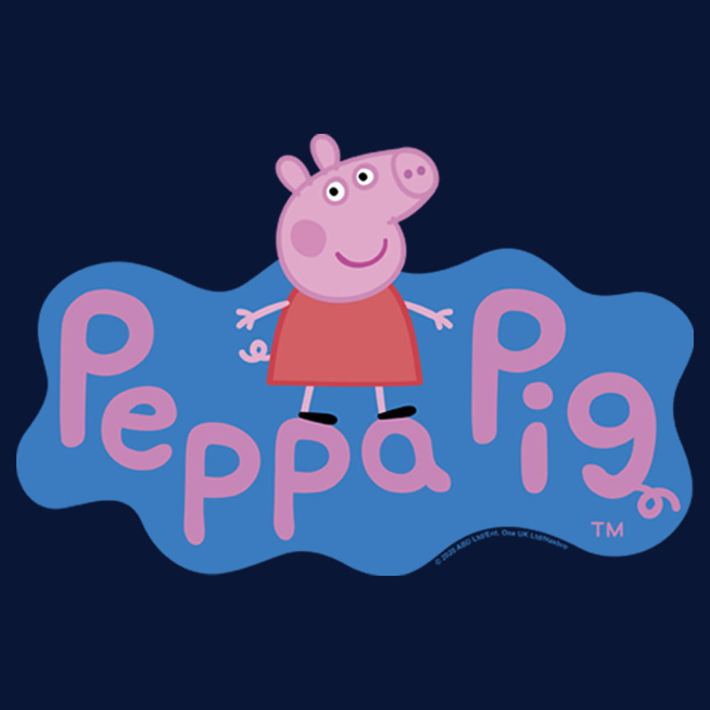 Nickelodeon Boy's Peppa Pig Blue Logo Graphic Tee