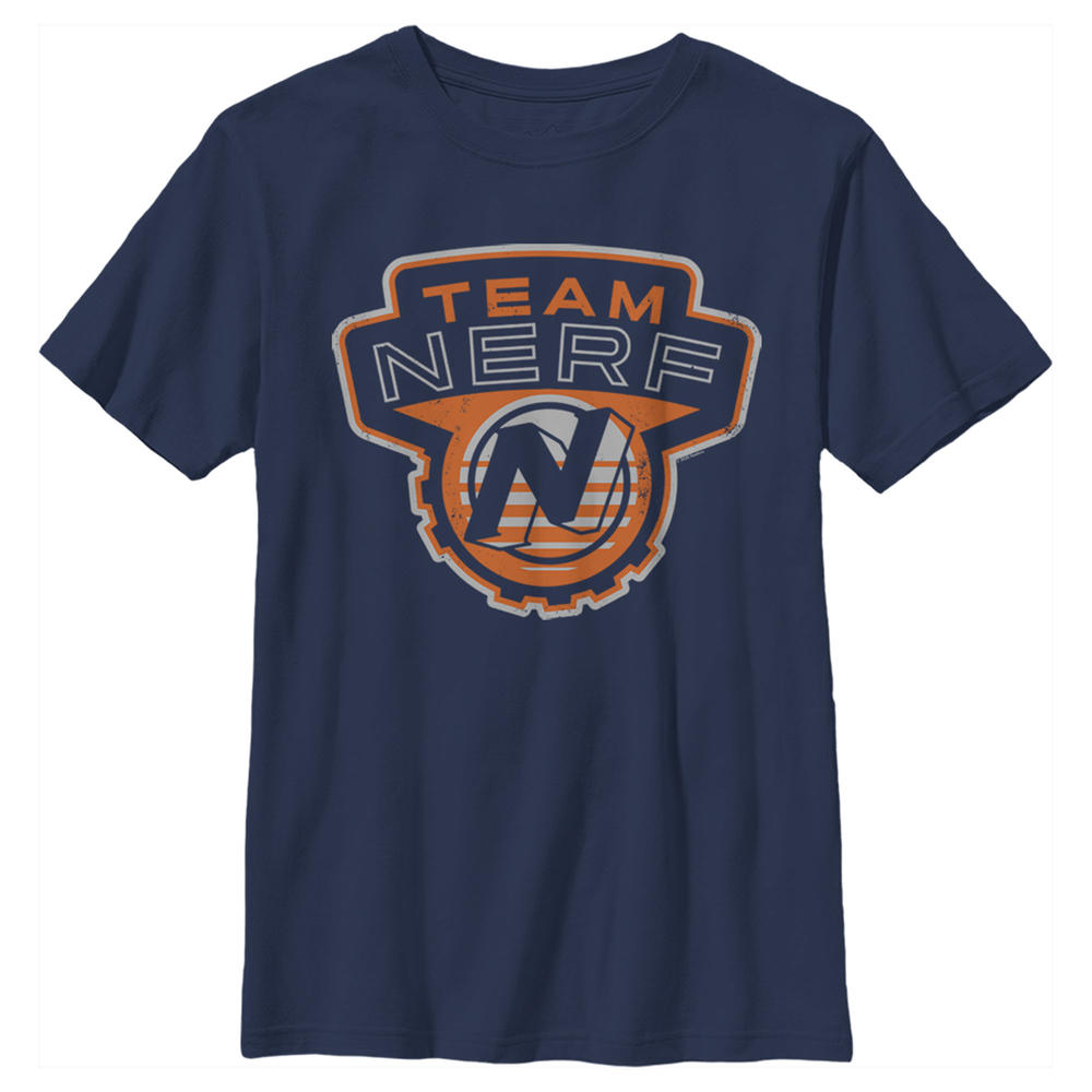 Nerf Boy's Nerf Team Blaster Distressed Badge  Graphic T-Shirt