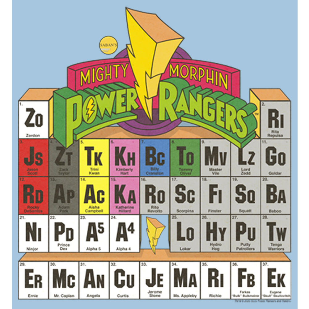 Power Rangers Boy's Power Rangers Periodic Table of Heroes Graphic T-Shirt