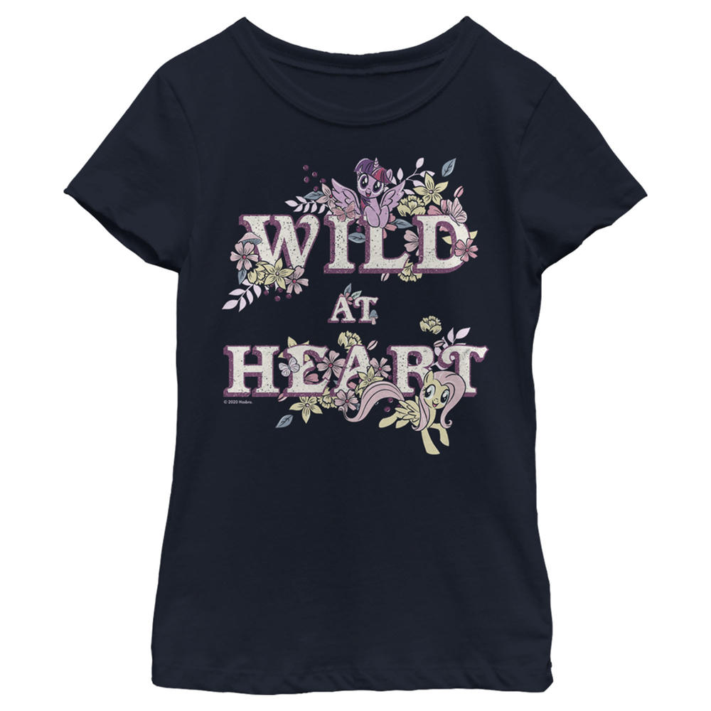 My Little Pony Girl's My Little Pony Ponies Wild at Heart  Graphic T-Shirt
