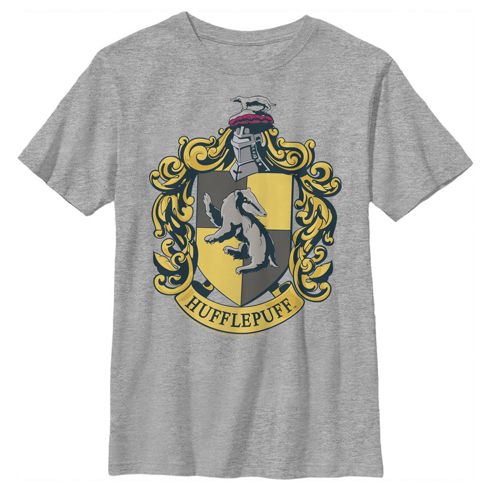 HARRY POTTER Boy's Harry Potter Hufflepuff Gold Crest  Graphic T-Shirt