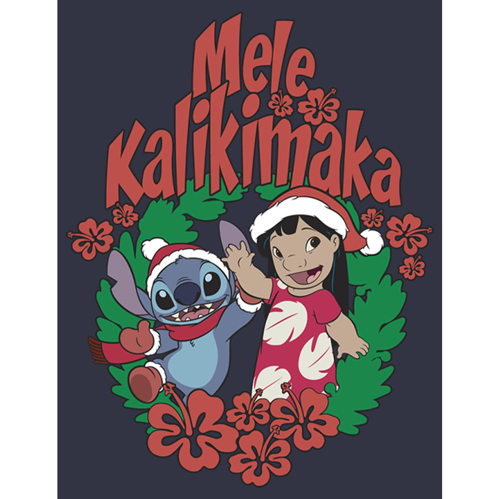 Lilo & Stitch Women's Lilo & Stitch Mele Kalikimaka Christmas  Graphic Tee