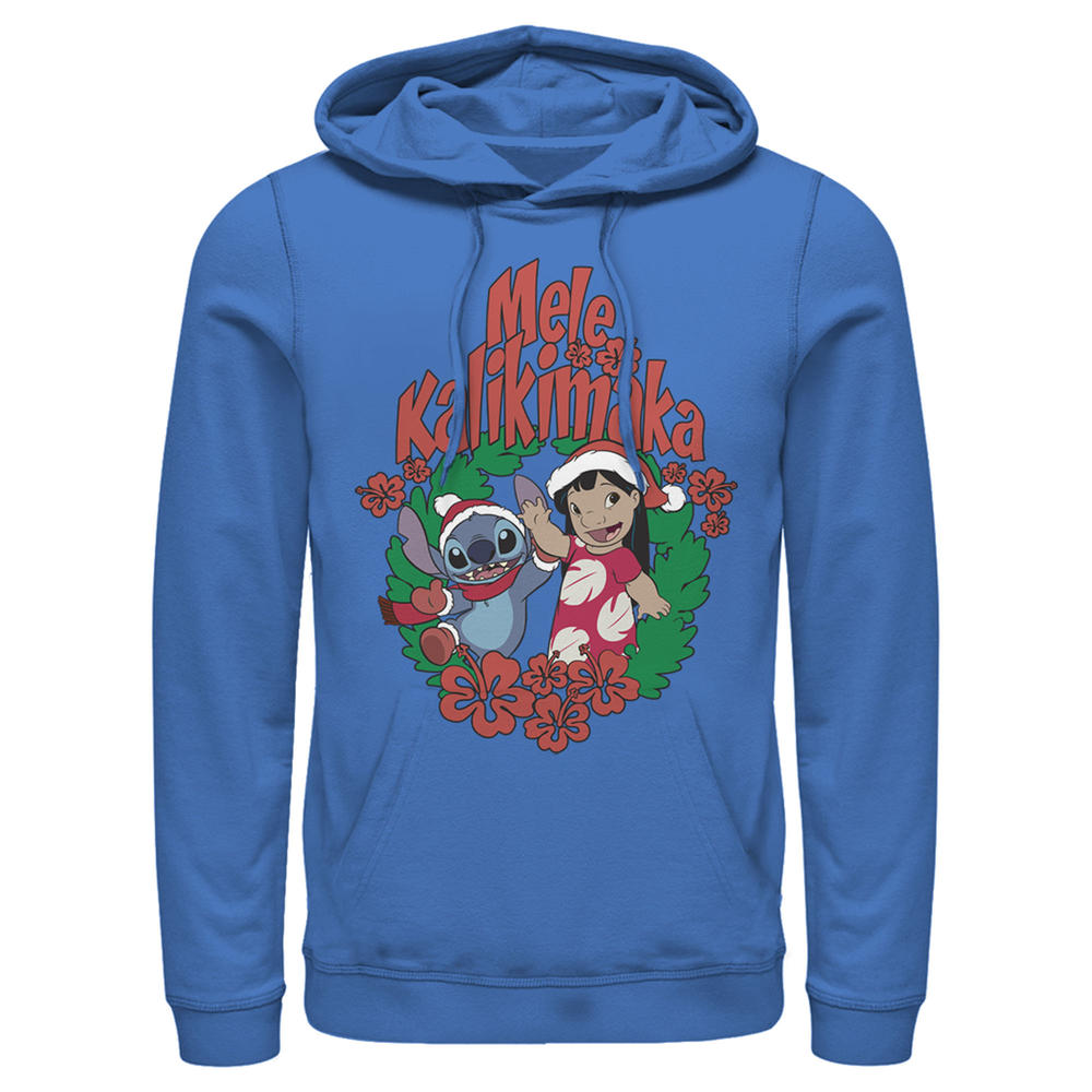 Lilo & Stitch Men's Lilo & Stitch Mele Kalikimaka Christmas  Pull Over Hoodie