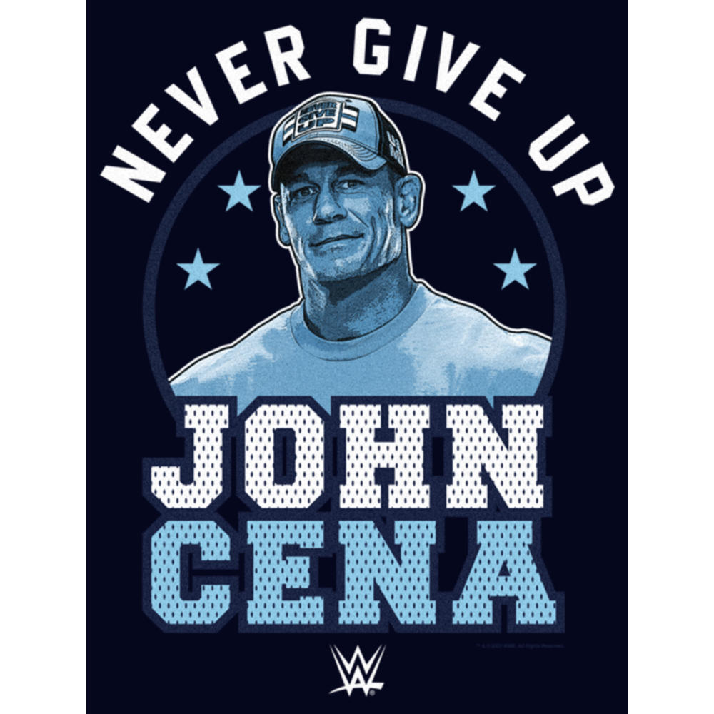 WWE Women's WWE John Cena Never Give Up Blue Logo  Graphic T-Shirt