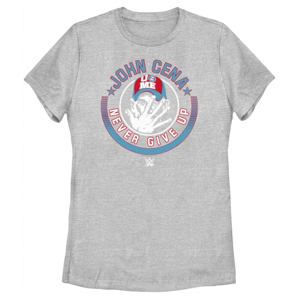 WWE Women's WWE John Cena Never Give Up Logo  Graphic T-Shirt