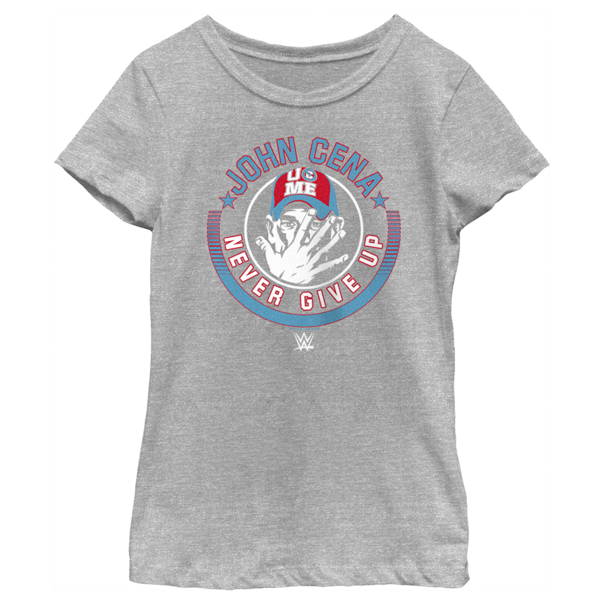 WWE Girl's WWE John Cena Never Give Up Logo  Graphic T-Shirt