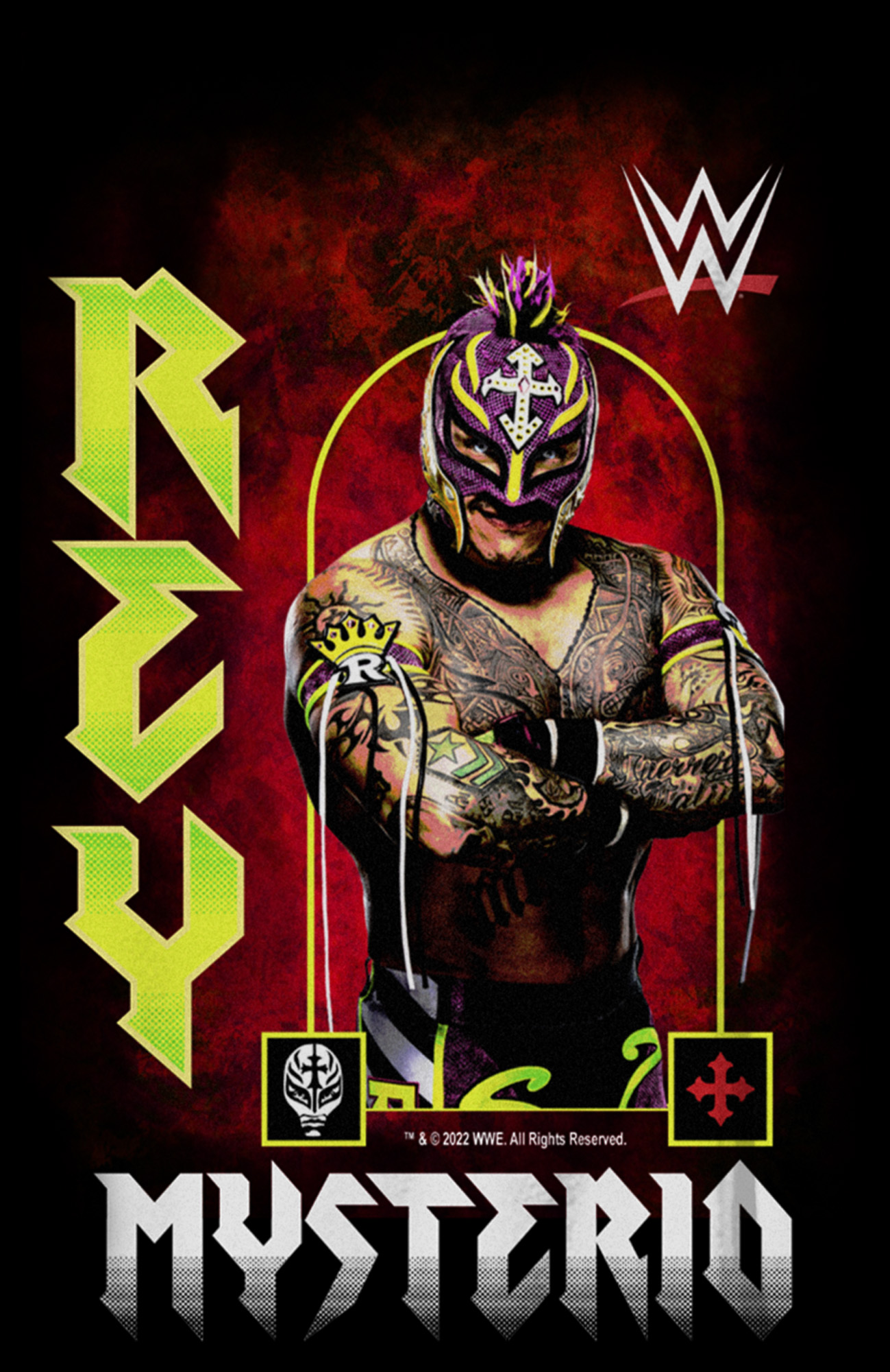WWE Boy's WWE Rey Mysterio Poster  Graphic T-Shirt