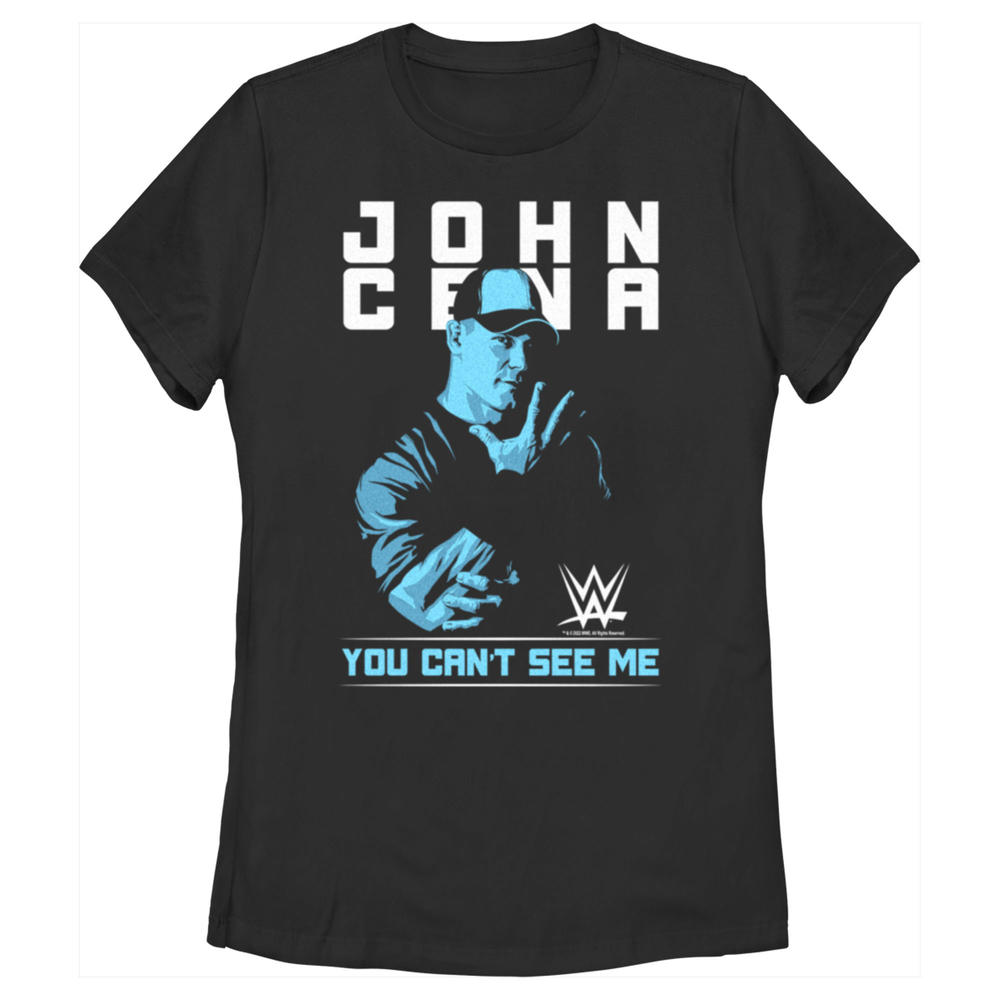 WWE Women's WWE John Cena You Can't See Me Blue  Graphic T-Shirt