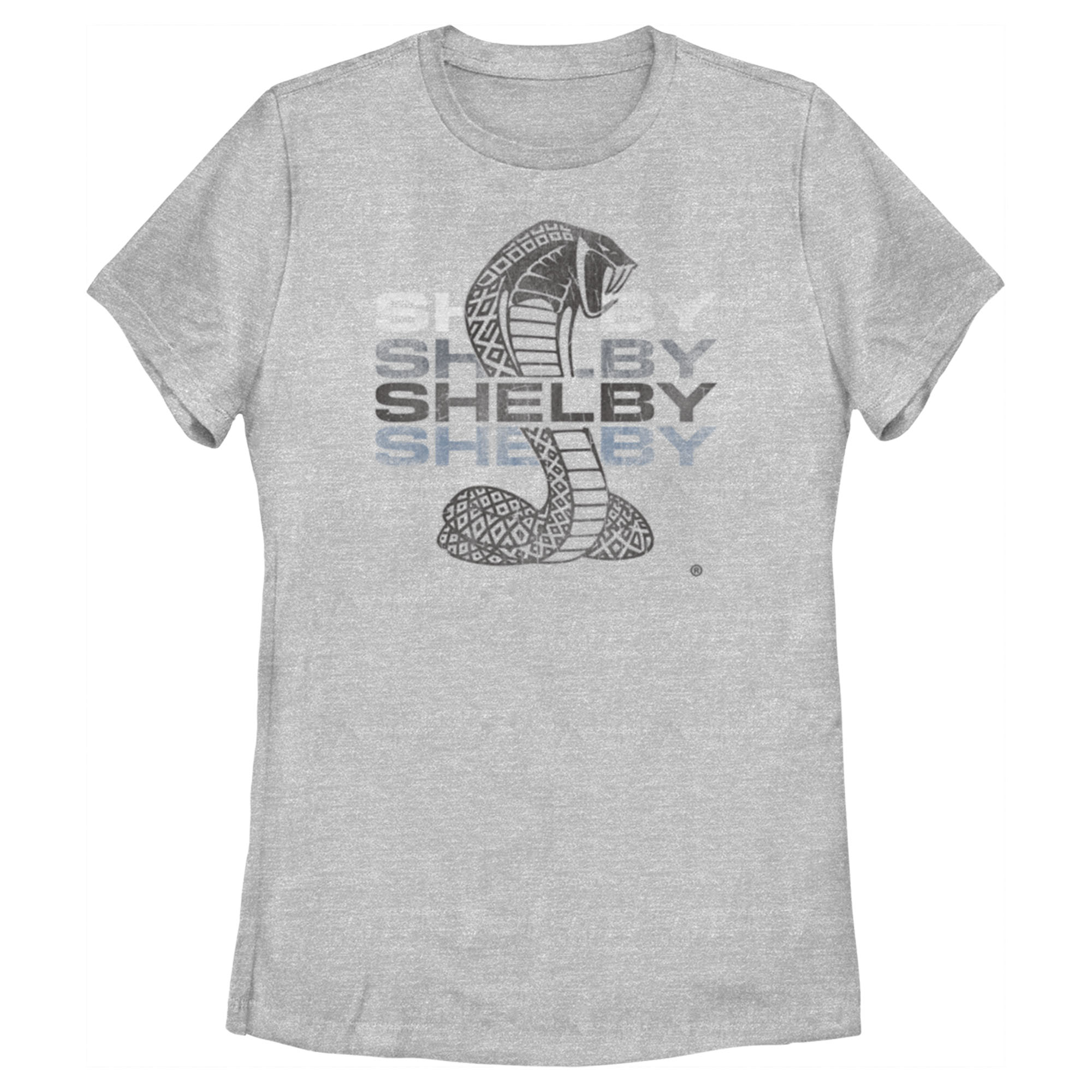 Shelby Cobra Women's Shelby Cobra Distressed Repeating Logo  Graphic Tee