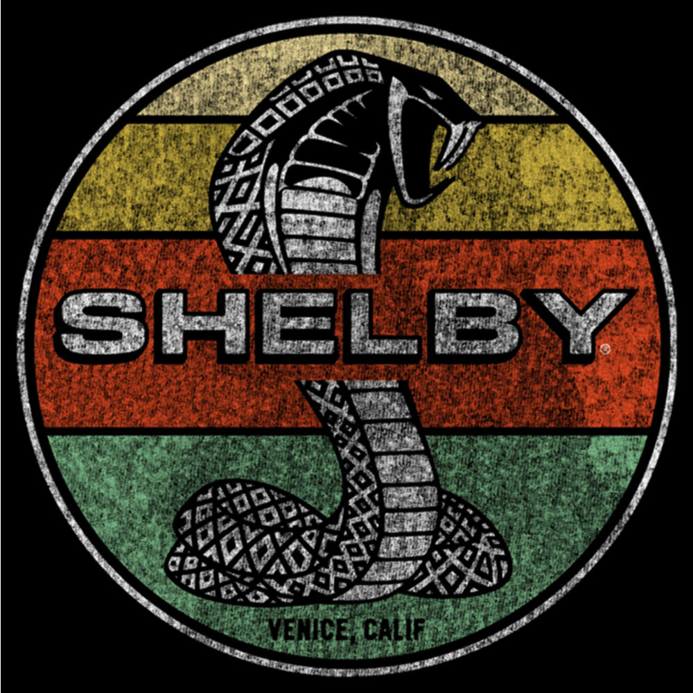 Shelby Cobra Junior's Shelby Cobra Distressed Colorful Stripe Stamp  Cowl Neck Sweatshirt
