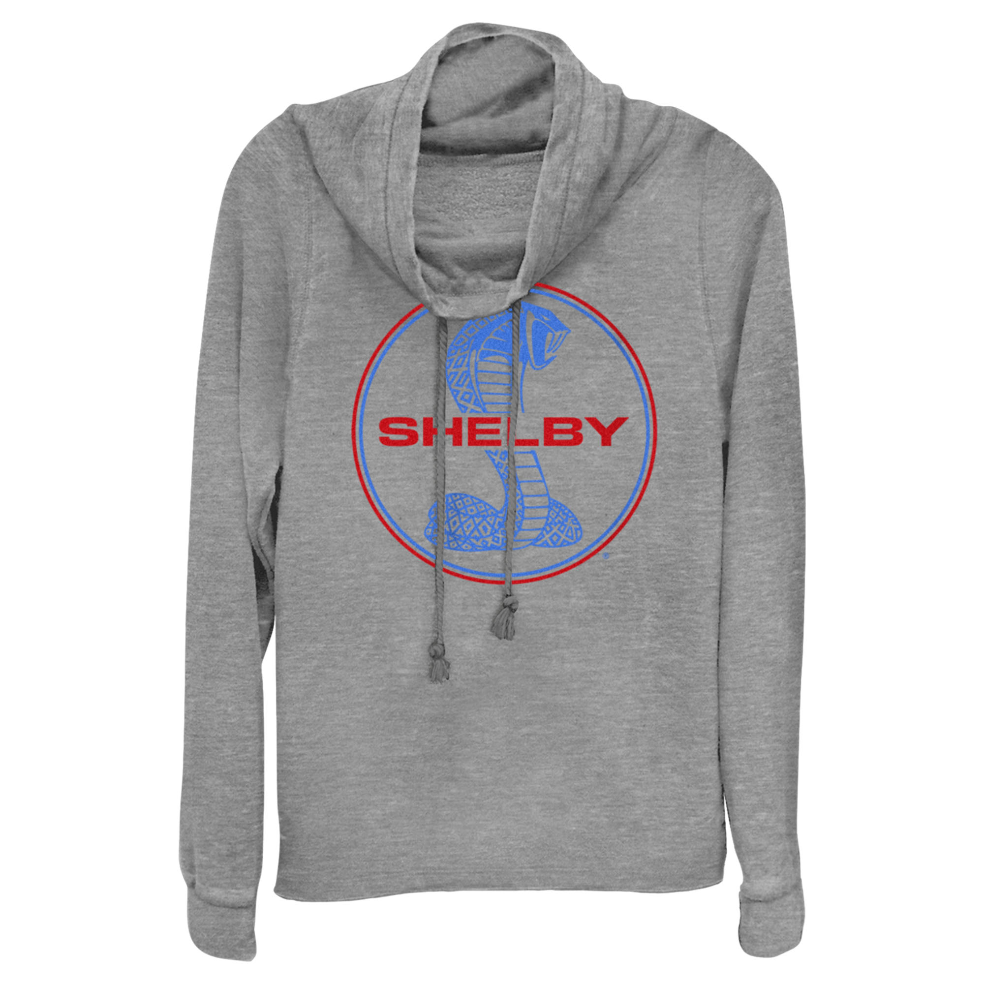 Shelby Cobra Junior's Shelby Cobra Red and Blue Stamp  Cowl Neck Sweatshirt
