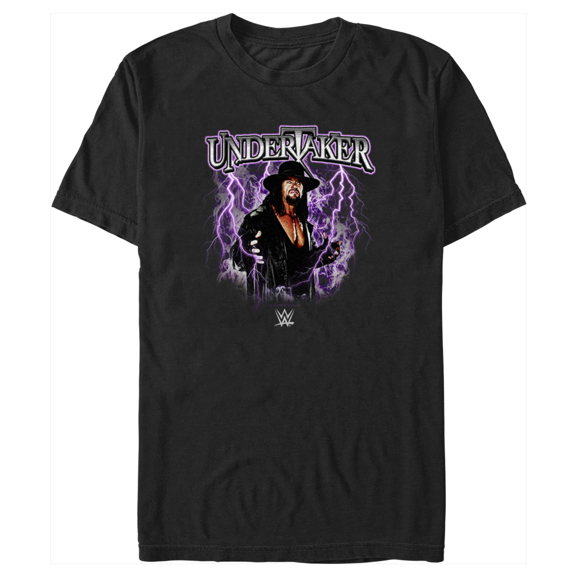 WWE Men's WWE Undertaker Purple Lightning Logo  Graphic T-Shirt
