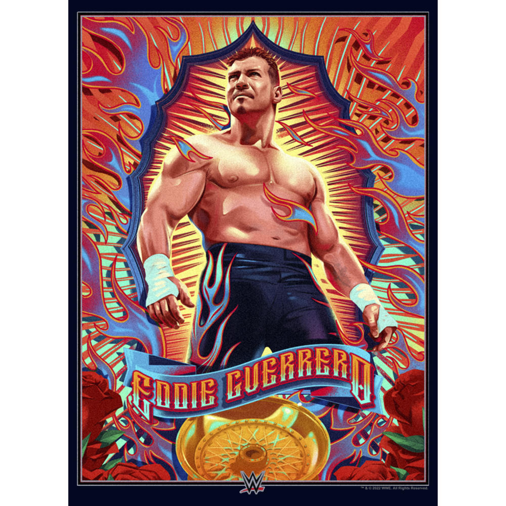 WWE Men's WWE Eddie Guerrero Poster  Graphic T-Shirt