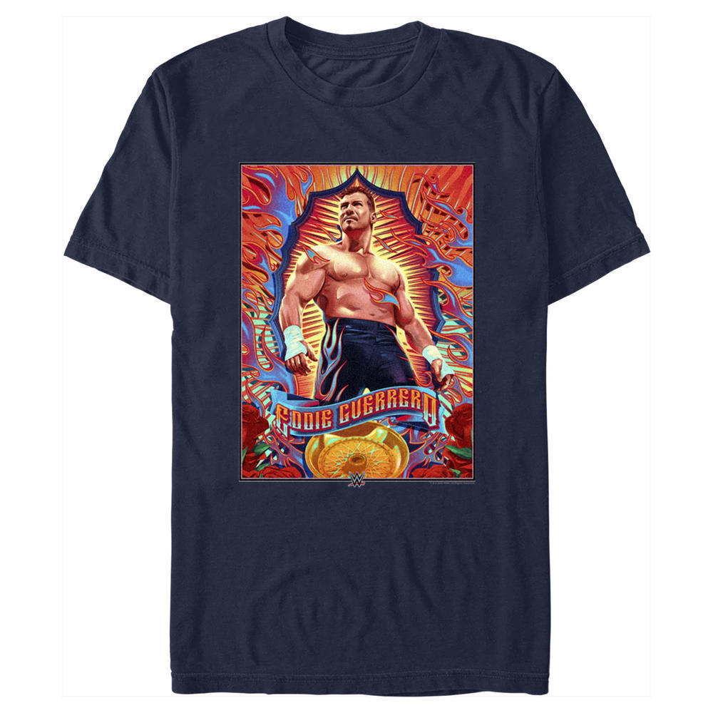 WWE Men's WWE Eddie Guerrero Poster  Graphic T-Shirt